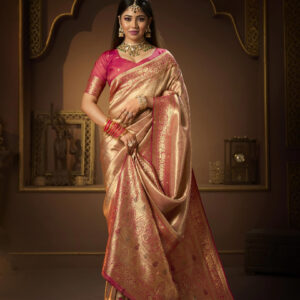 Soft silk sari with stone, all over and contrast Pallu and border